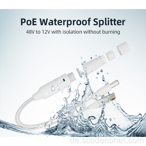 CCTV IP-Kamera wasserdichter PoE-Splitter 48V bis 12V